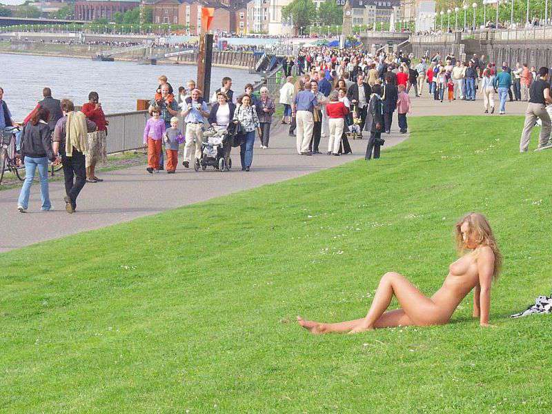 Sun tanning on a meadow